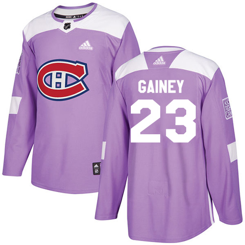 Adidas Canadiens #23 Bob Gainey Purple Authentic Fights Cancer Stitched NHL Jersey
